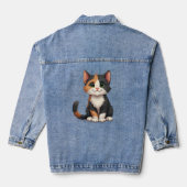 Whimsical Calico Kitten mit Cattitude Jeansjacke (Rückseite)