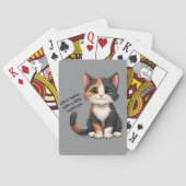 Whimsical Calico Kitten mit Cattitude Spielkarten (Rückseite)