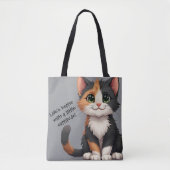 Whimsical Calico Kitten mit Cattitude Tasche (Vorderseite)