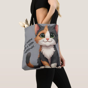 Whimsical Calico Kitten mit Cattitude Tasche