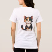 Whimsical Calico Kitten mit Cattitude Tri-Blend Shirt (Rückseite)