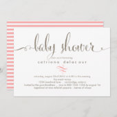 Whimsical Calligraphy Baby Shower Einladung (Vorne/Hinten)