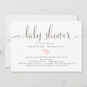 Whimsical Calligraphy Baby Shower Einladung