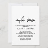 Whimsical Calligraphy Couples Dusche Einladung (Vorderseite)