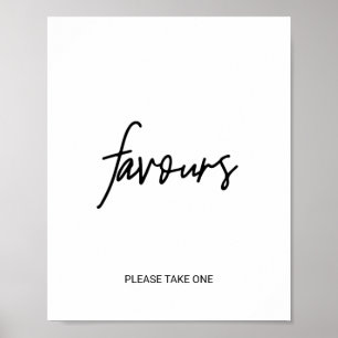 Whimsical Calligraphy Favorits Sign Poster