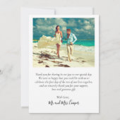 Whimsical Calligraphy Foto Wedding Danke Karte (Rückseite)