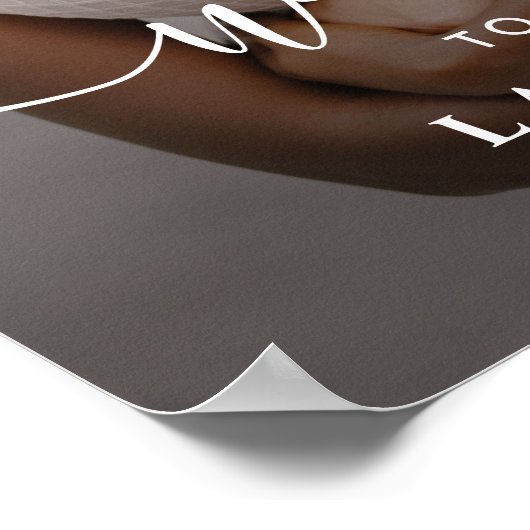 Whimsical Calligraphy Foto Wedding Welcome Sign Poster (Ecke)