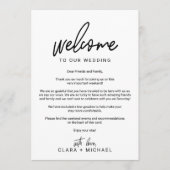 Whimsical Calligraphy Foto Wedding Willkommensbrie Programm (Vorderseite)