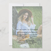 Whimsical Calligraphy Graduation Bow Photo Ankündigung (Rückseite)