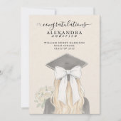 Whimsical Calligraphy Graduation Bow Photo Ankündigung (Vorderseite)