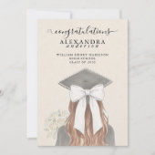 Whimsical Calligraphy Graduation Bow Photo Ankündigung (Vorderseite)