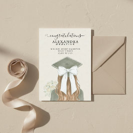 Whimsical Calligraphy Graduation Bow Photo Ankündigung