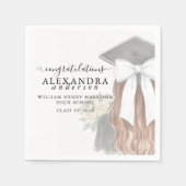 Whimsical Calligraphy Graduation Bow Serviette (Vorderseite)