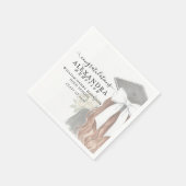 Whimsical Calligraphy Graduation Bow Serviette (Ecke)