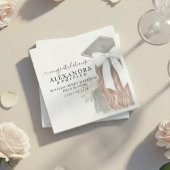 Whimsical Calligraphy Graduation Bow Serviette