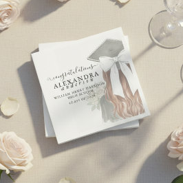 Whimsical Calligraphy Graduation Bow Serviette