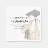 Whimsical Calligraphy Graduation Bow Serviette (Vorderseite)