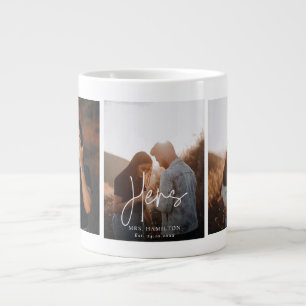 Whimsical Calligraphy Hers Wedding Foto Gift Tasse