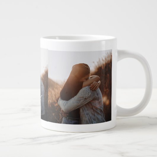 Whimsical Calligraphy Hers Wedding Foto Gift Tasse (Rechts)