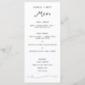 Whimsical Calligraphy Minimalist Wedding Menu Menükarte (Vorderseite)