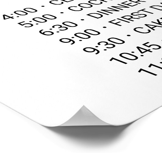 Whimsical Calligraphy Order of Events Poster (Ecke)