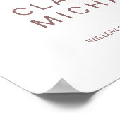 Whimsical Calligraphy Rose Gold Willkommenssehen Poster (Ecke)