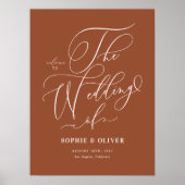 Whimsical Calligraphy Terracotta Wedding Willkomme Poster (Vorne)