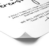 Whimsical Calligraphy Unplugged Ceremony Sign Poster (Ecke)