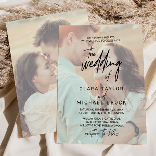Whimsical Calligraphy   Verblasste Foto Die Hochze Einladung