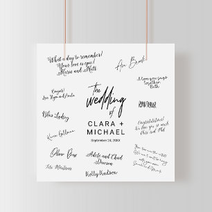 Whimsical Calligraphy Wedding Guest Signing Poster