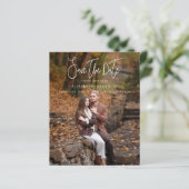 Whimsical Calligraphy Wedding Photo Engagement (Stehend Vorderseite)