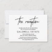 Whimsical Calligraphy Wedding Reception Card Einladung (Vorderseite)