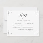 Whimsical Calligraphy Wedding RSVP Card (Vorderseite)