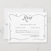 Whimsical Calligraphy Wedding RSVP Card Karte (Vorderseite)