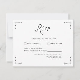Whimsical Calligraphy Wedding RSVP Card Karte