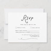Whimsical Calligraphy Wedding RSVP Card Minimalist Karte (Vorderseite)