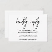 Whimsical Calligraphy Wedding Website RSVP Card (Vorne/Hinten)