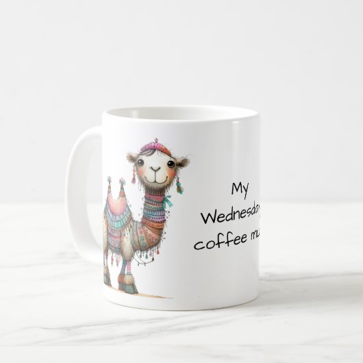 Whimsical Camel Mittwoch Hump Day Kaffeetasse (Vorderseite Links)