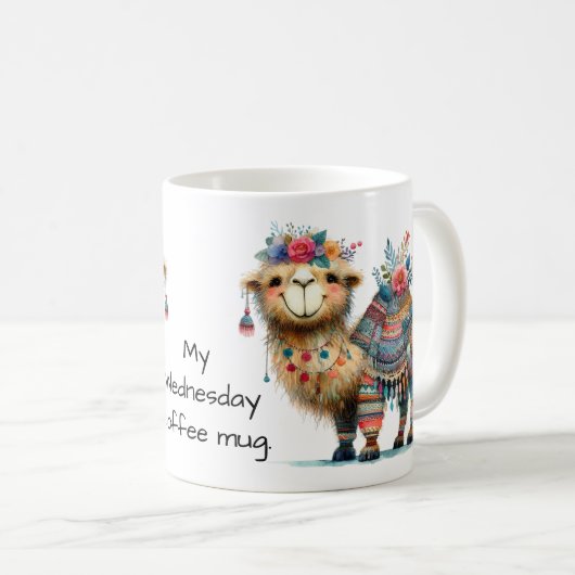 Whimsical Camel Mittwoch Hump Day Kaffeetasse (VorderseiteRechts)