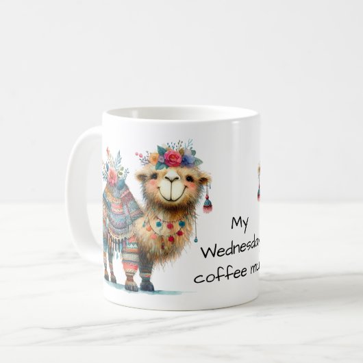 Whimsical Camel Mittwoch Hump Day Kaffeetasse (Vorderseite Links)