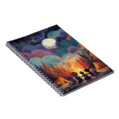 Whimsical Campfire Full Moon Notebook Notizblock (Rechte Seite)