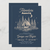 Whimsical Camping Couples Shower Adventure Awaits Einladung (Vorne/Hinten)