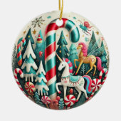 Whimsical Candy Cane Forest Christmas Ornament - P (Vorne)