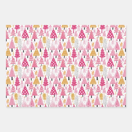 Whimsical Candy Coated Weihnachtsbaum Muster Geschenkpapier Set (Vorderseite 3)
