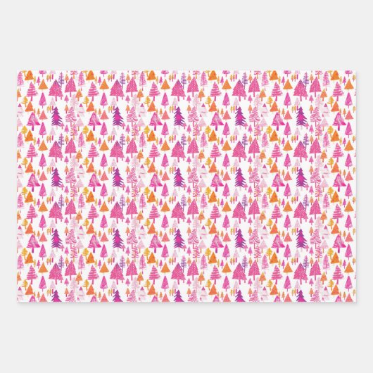 Whimsical Candy Coated Weihnachtsbaum Muster Geschenkpapier Set (Vorderseite 2)