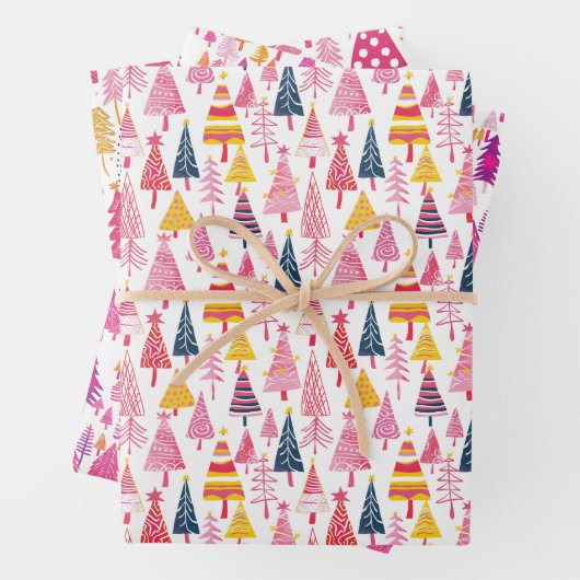 Whimsical Candy Coated Weihnachtsbaum Muster Geschenkpapier Set (Beispiel)