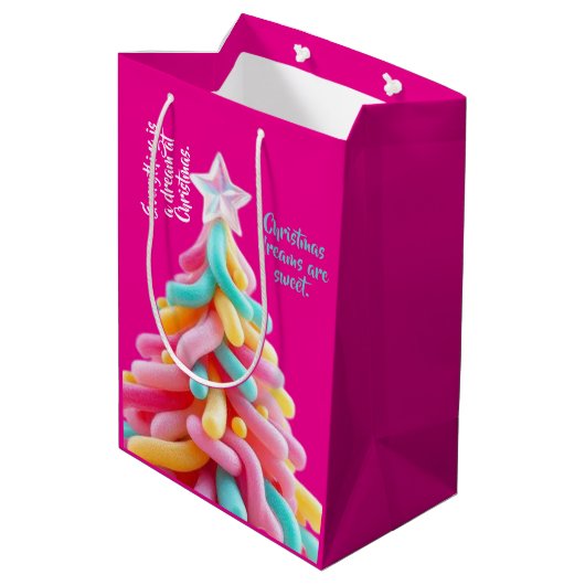 Whimsical Candy Tree Mittlere Geschenktüte (Rückseite Schrägansicht)