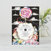 Whimsical Candyland Birthday Einladung (Stehend Vorderseite)