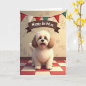 Whimsical Canine Smile Karte (Gelbe Blume)