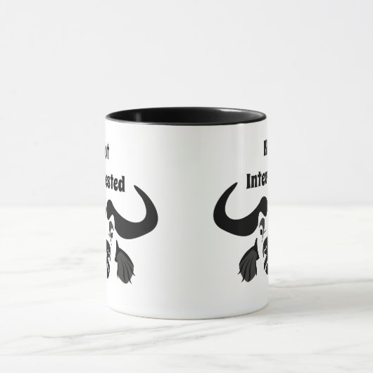 Whimsical Cape Buffalo, in Schwarz-Tinte-Kissen Tasse (Zentrum)